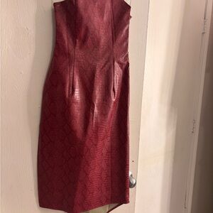 Elegant Red Snake Print Dress